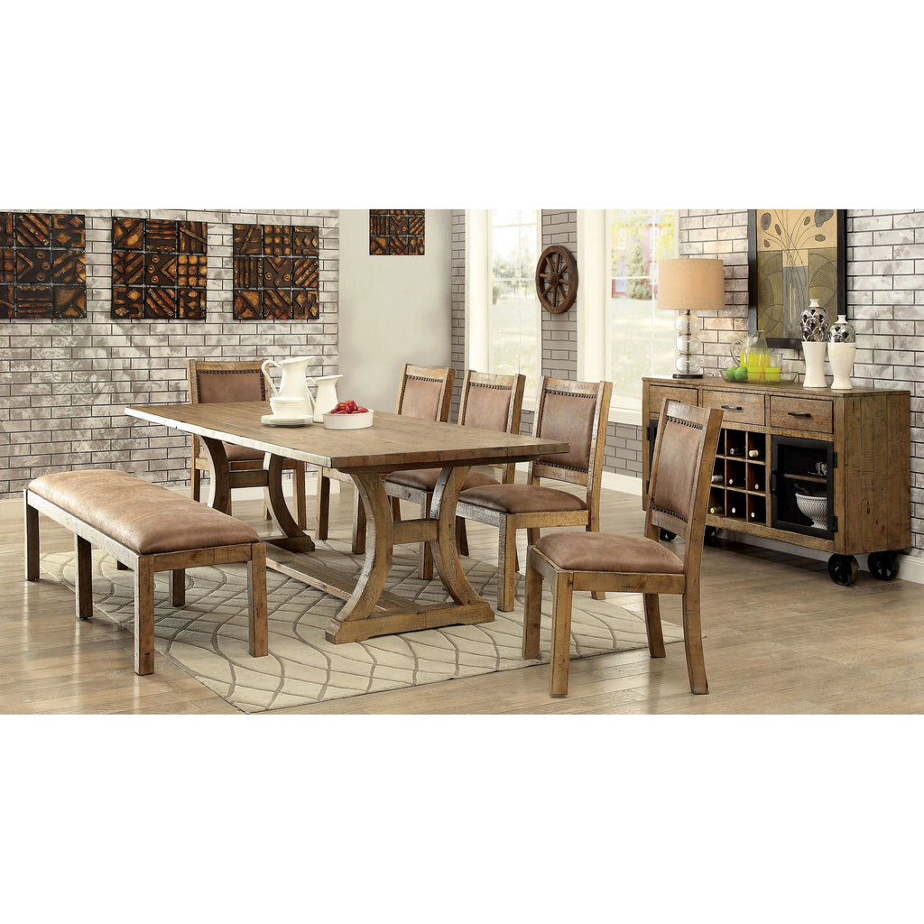 Rustic Oak 6-Piece Dining Set E229060