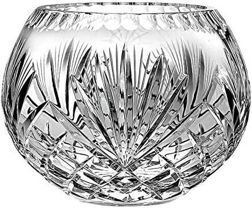 8" Hand Cut Crystal Rose Bowl Y7452