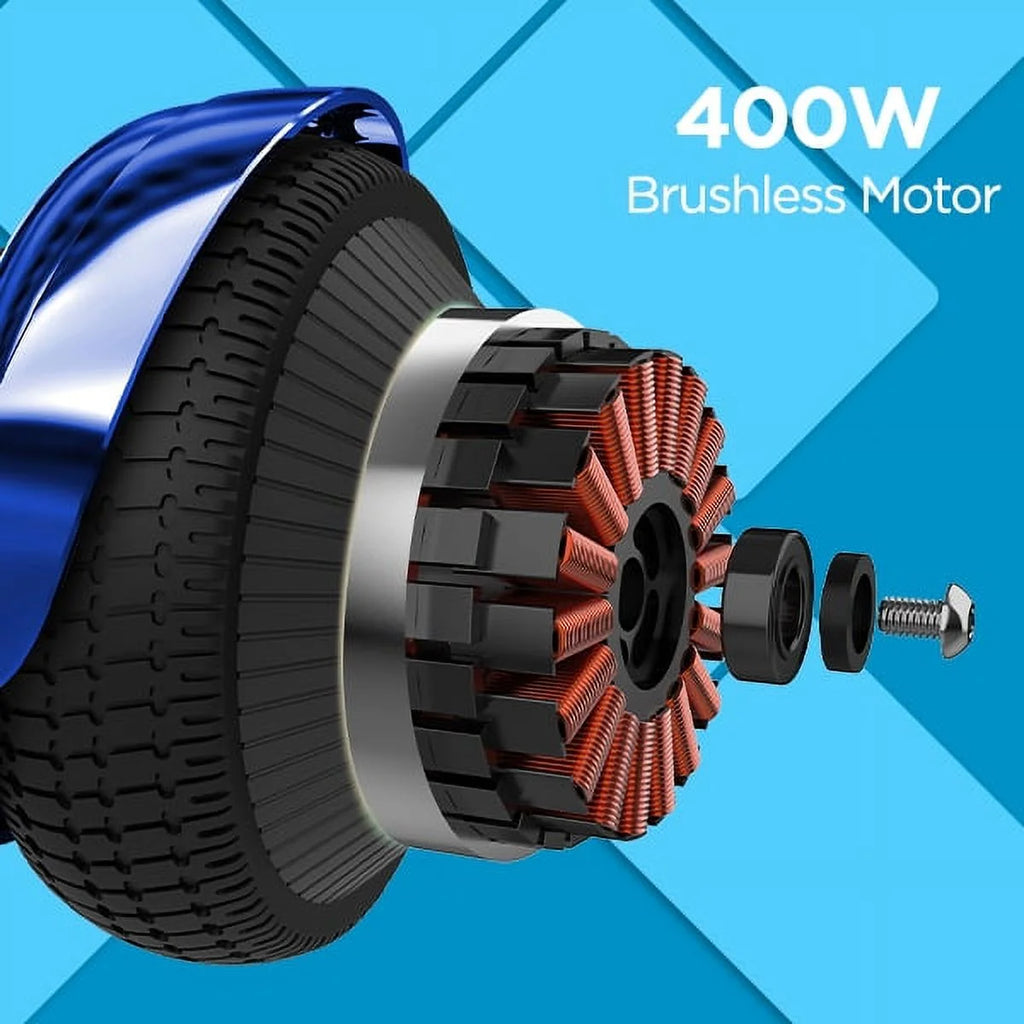 6.5 in LED Wheel Hoverboard, 220 lb Max Weight, Blue M389102