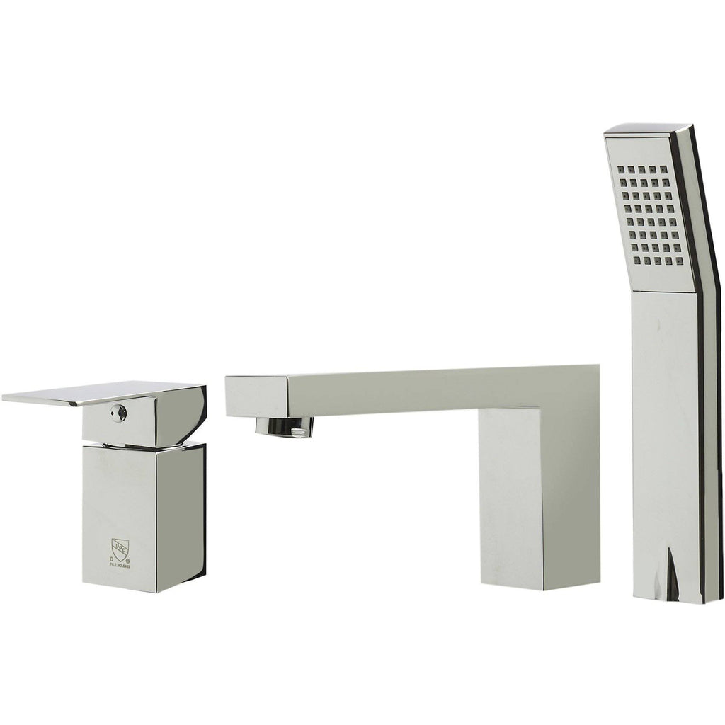 Brushed Nickel Deck Mounted Tub Filler and Hand Held Shower Head L8986