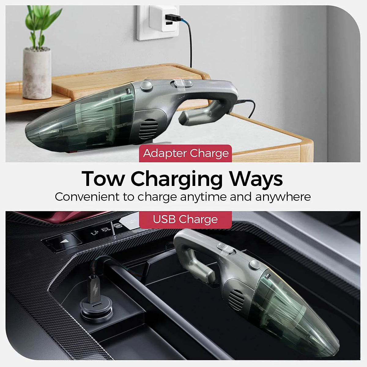 Hand Held Vacuum, 2200mAh Lightweight Cordless Vacuum Cleaner, Grey L7894