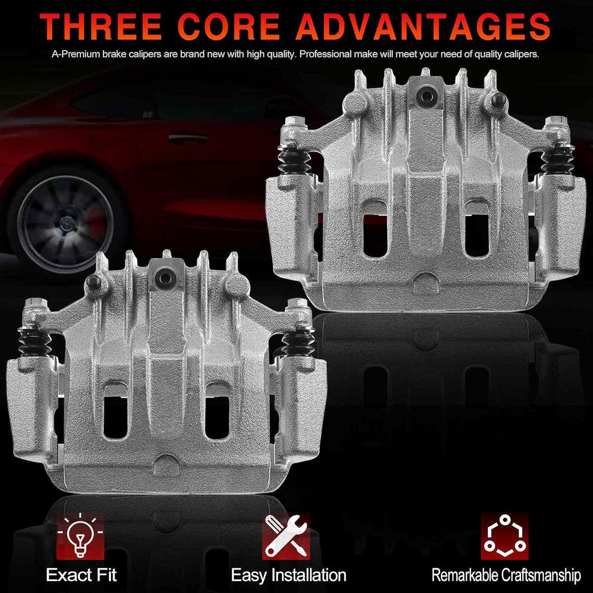 Disc Brake Caliper Assembly with Bracket 2-PC Set U195