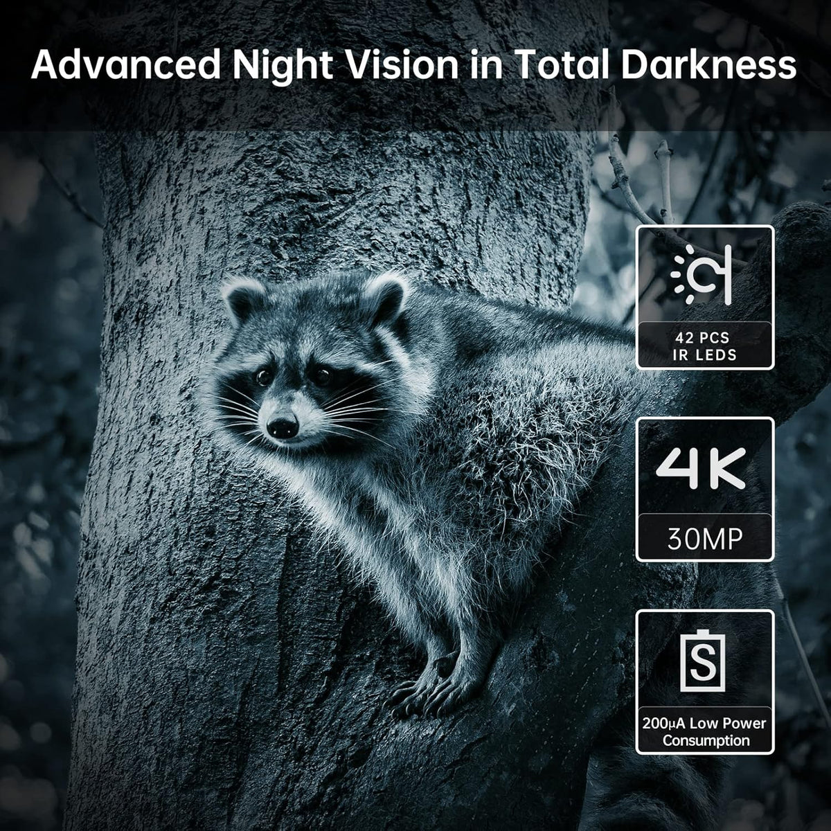 4K 30MP Trail Camera with Night Vision, 120° Wide Angle, IP65 Waterproof G658
