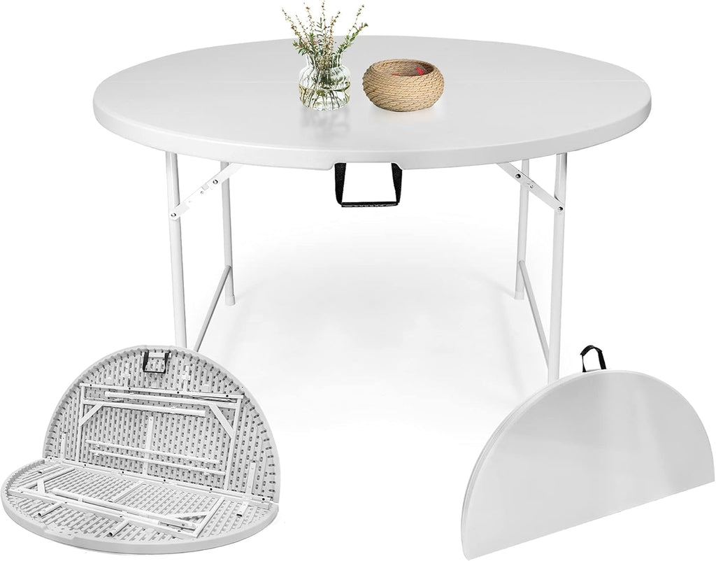 5 Pack Round Folding Table, 53” Dia Portable Card Table N116726