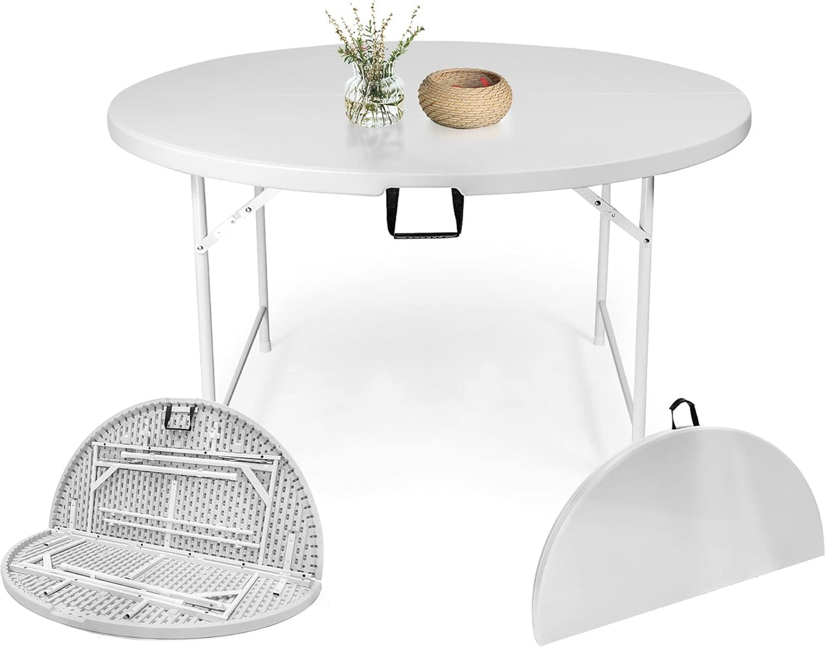 5 Pack Round Folding Table, 53” Dia Portable Card Table N116726