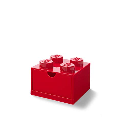 Red Plastic Stackable Desk Drawer with 8 Knobs E494