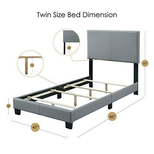 Grey Faux Leather Bed S583