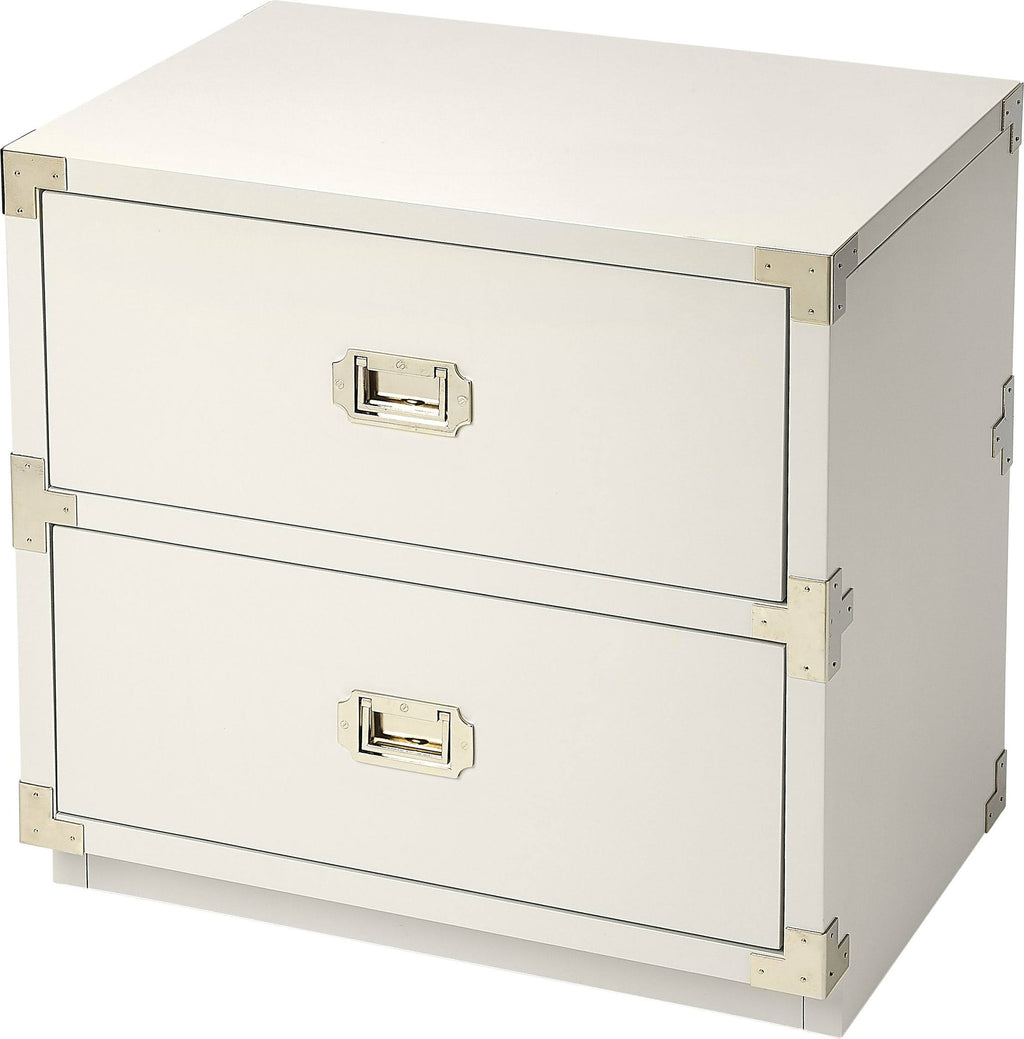 2 Drawer White Campaign Chest R9844
