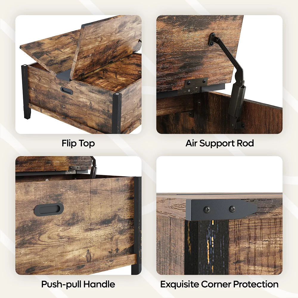 35.4" Square Coffee Table with Storage P62007