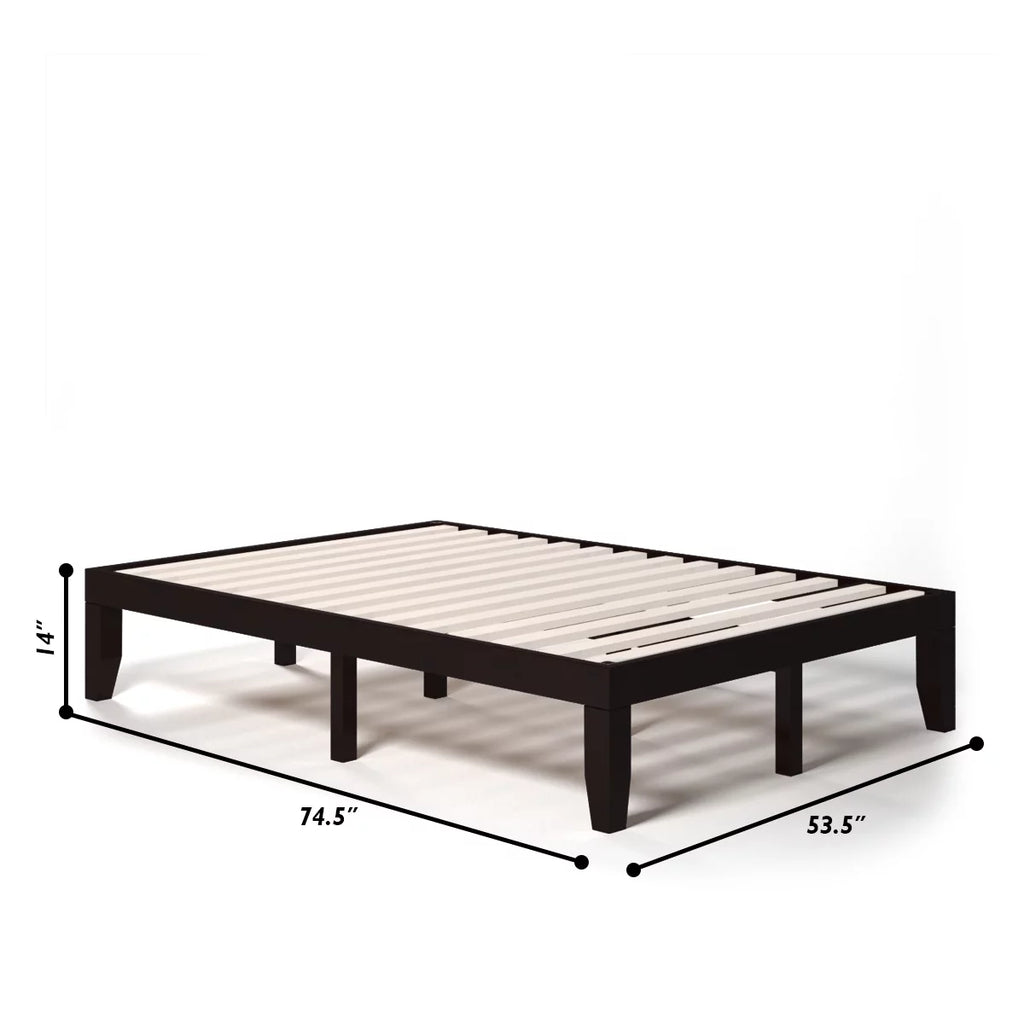 Full Size Wooden Bed Frame with Wood Slats R66530