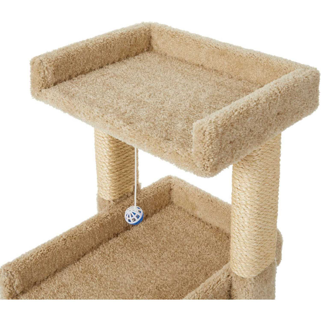 32-in Wooden Cat Tree with Toy V2283