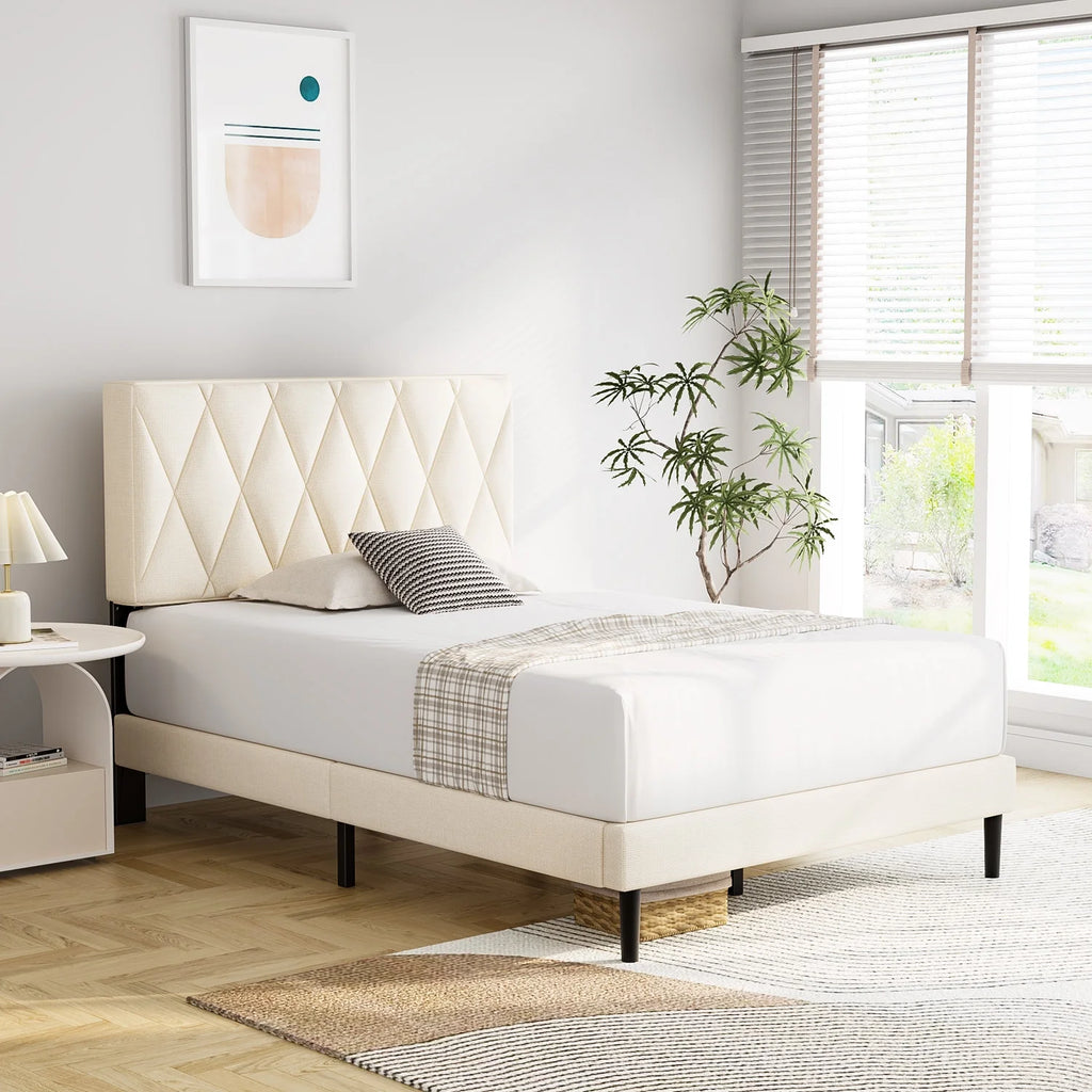 Queen Size Upholstered Platform Bed Frame Z3169