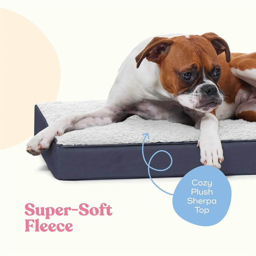 Orthopedic Large Dog Bed with Sherpa Top X776