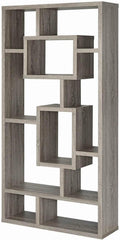 Geometric Cubed Rectangular Bookcase, Weathered Grey Y6888