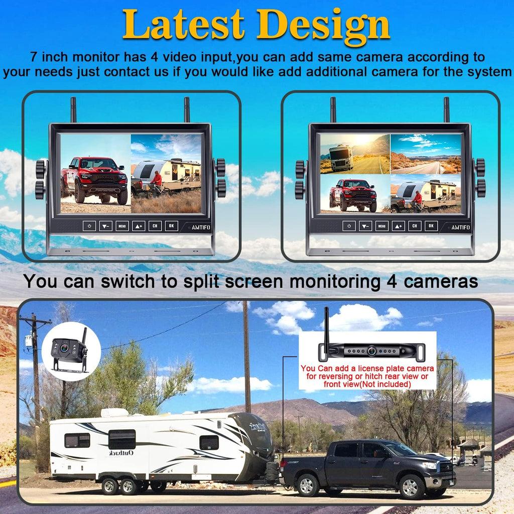 HD 1080P Digital Wireless Backup Camera with 7 Inch DVR Monitor E351168