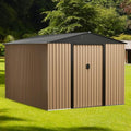 Brown 10FT x 8FT Metal Garden Shed X31176