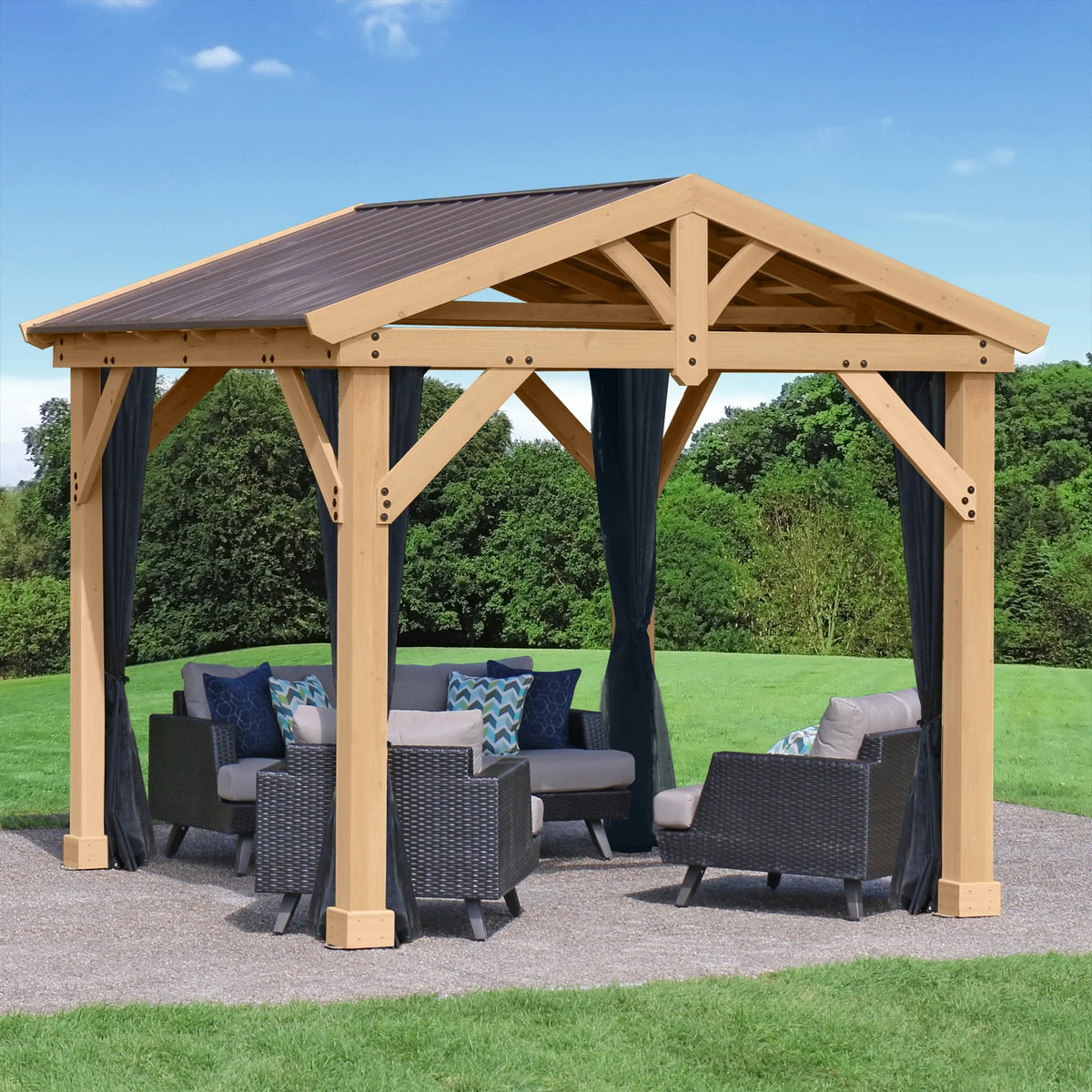 Black Mosquito Screen Mesh Kit for 10’ x 10’ Pavilion I57558