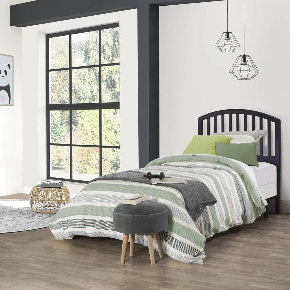Black Wood Twin Headboard with Frame I8650