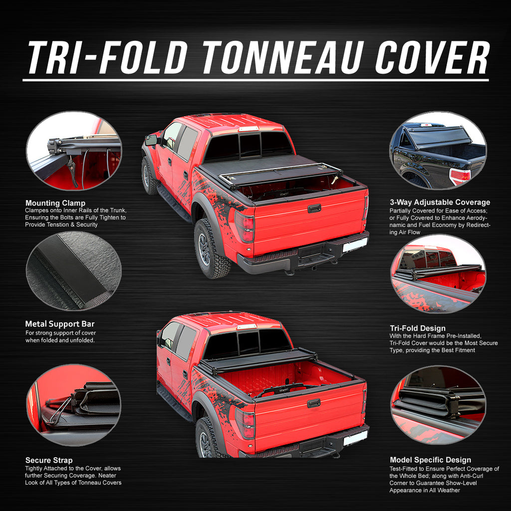 Adjustable Tri-Fold Soft Top Tonneau Cover W857871