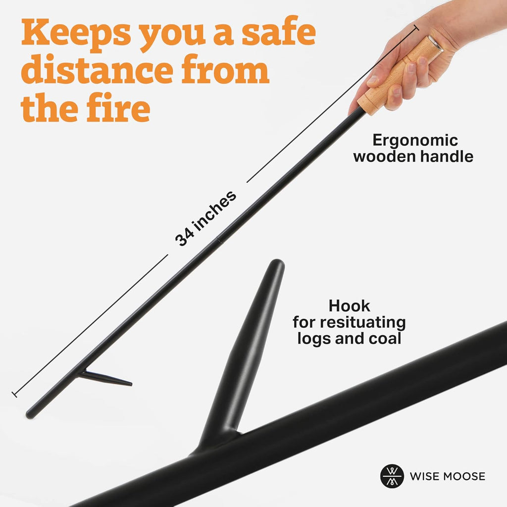 34 Inch Fire Poker with Wooden Handle F663001