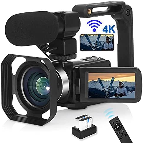 1080P 30FPS Digital Vlogging Camera with Microphone, 2 Batteries, Handheld Stabilizer A873