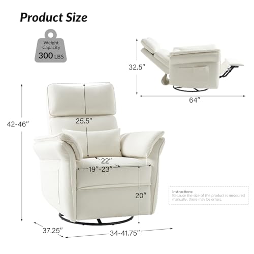 Grey Glider Recliner with Adjustable Armrests & Headrest G785