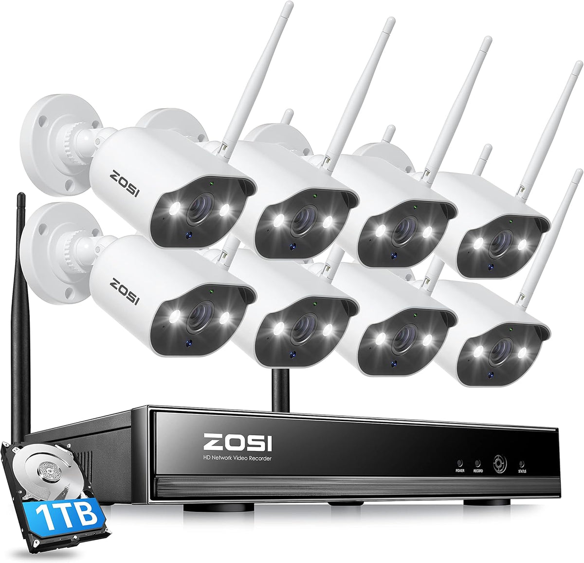 8CH 5MP Lite Security Camera System with 8pcs 1080P Bullet Cameras Q9209
