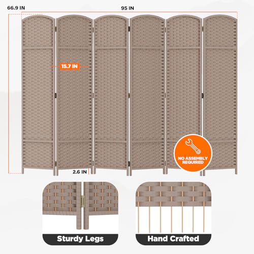 Brown 4 Panel Room Divider S6609