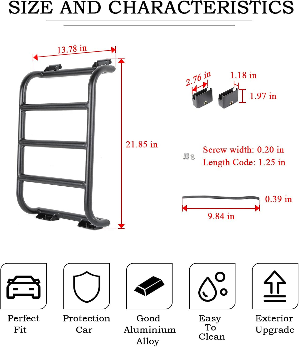 Aluminium Alloy Rear Window Ladder Car Body Functional Decoration Accessories P58957