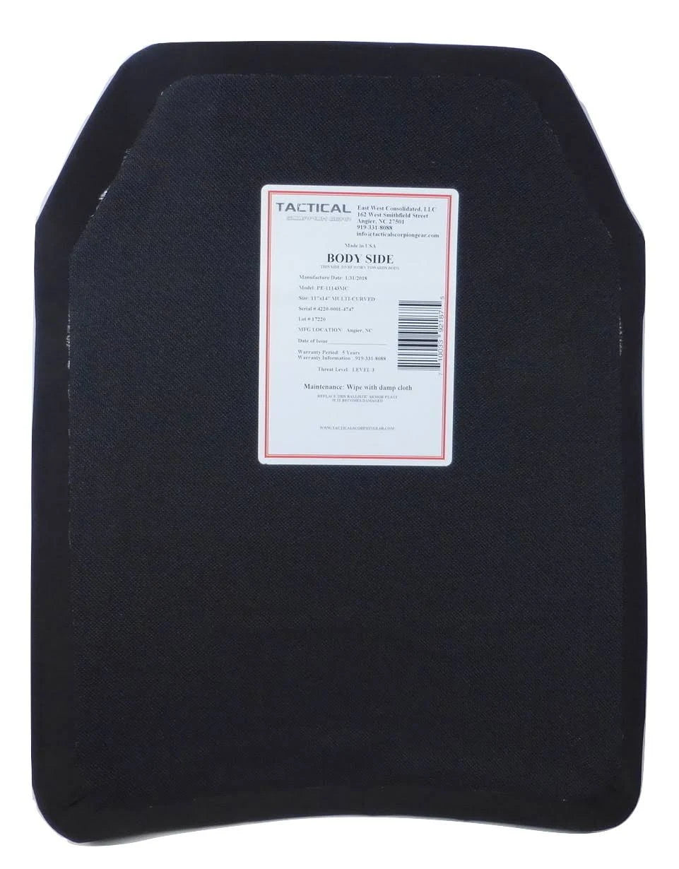 Level IV PE Alumina Polyethylene Flat Body Armor 11x14 M4215
