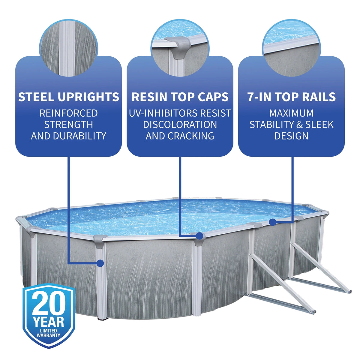 12-ft x 24-ft Oval 52-in Deep Metal Wall Swimming Pool R989216