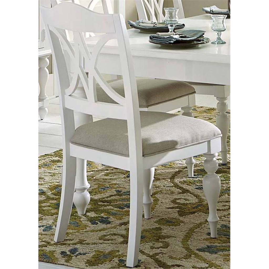 Oyster White Slat Back Dining Side Chair E850726
