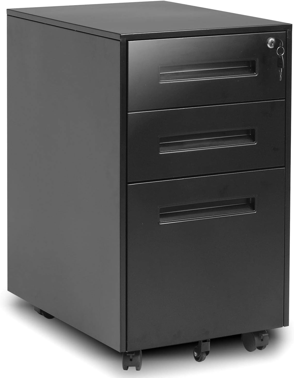 White 3 Drawer Mobile Locking Metal File Cabinet F92139