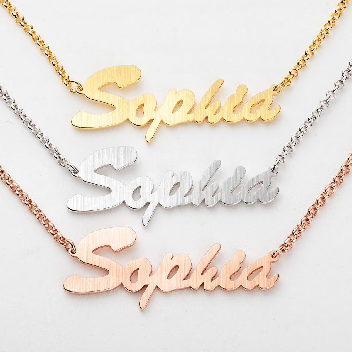 Satin Finish Script Name Necklace C860248