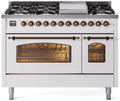 48 Dual Fuel Propane Gas Range White Bronze Trim P6734