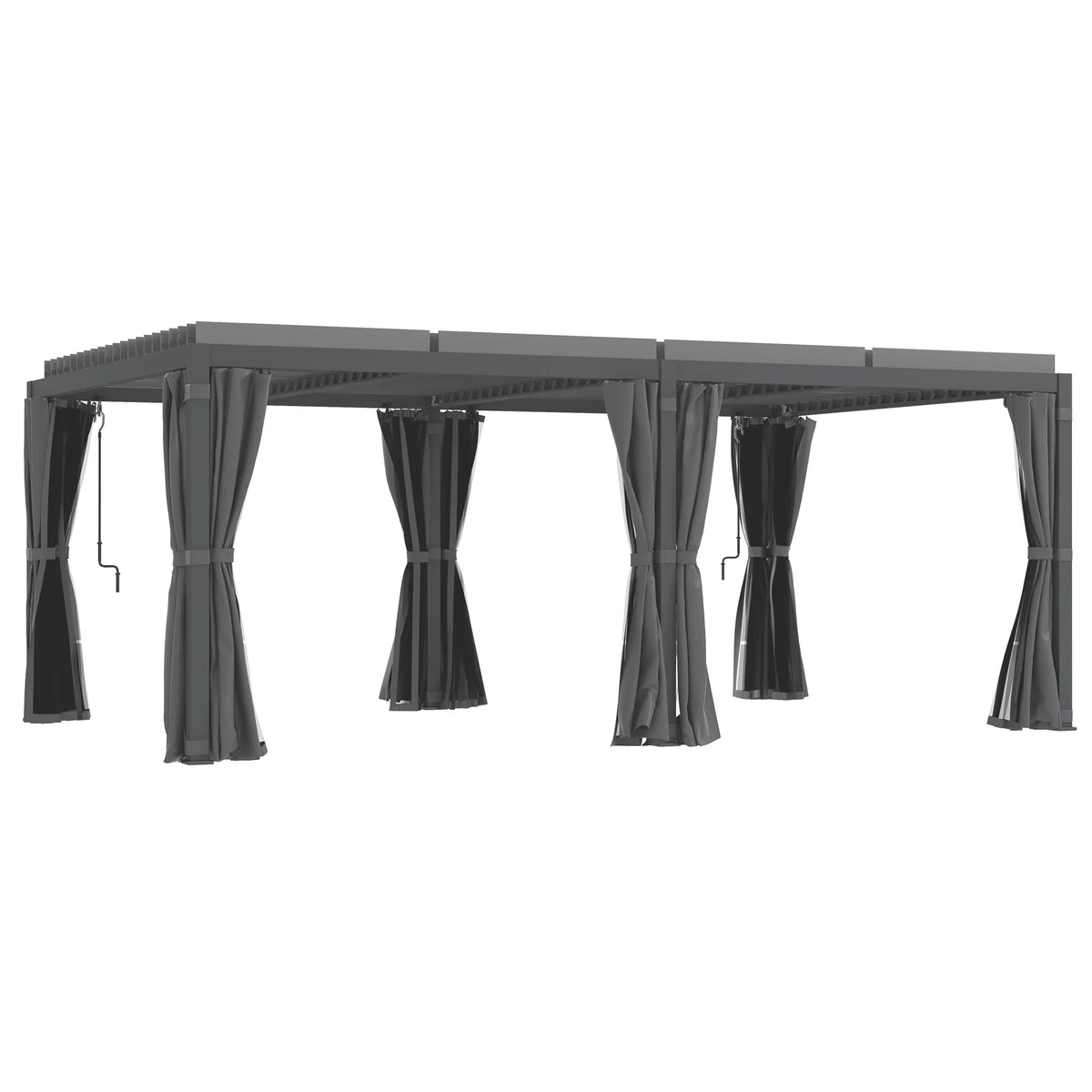 12'x19' Aluminum Pergola with Adjustable Louvered Roof F49117