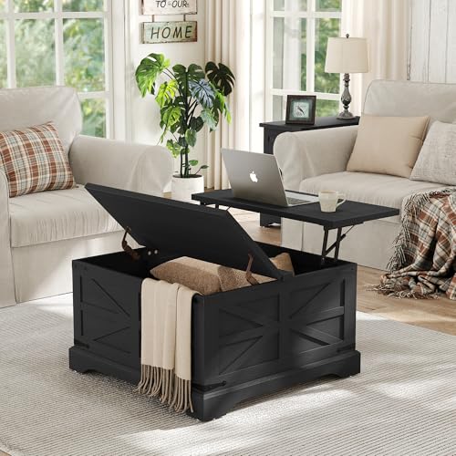 Black Lift Top Wood Coffee Table I537217