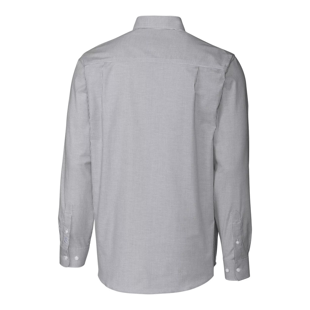 Charcoal Stretch Oxford Stripe Long Sleeve Button-Down Shirt I622