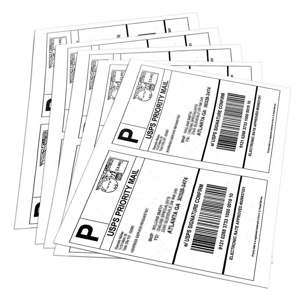 Half Sheet Laser/Ink Jet Shipping Labels, 1000 Pack G7582