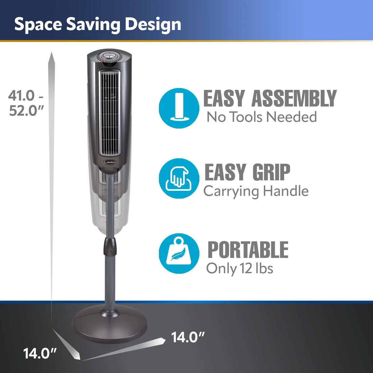 Adjustable Oscillating Pedestal Tower Fan with Timer and Remote Y3344