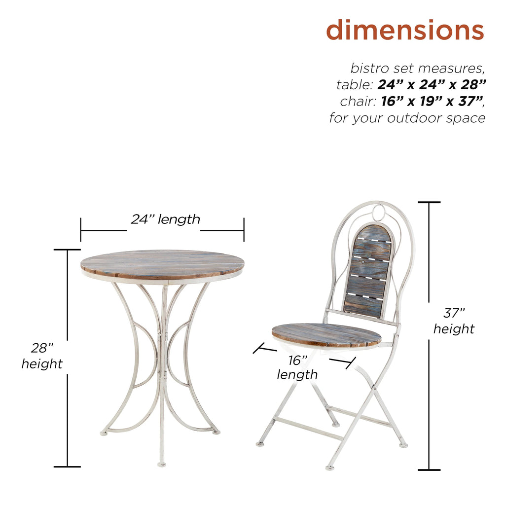 3-Piece Steel and Wood Bistro Set K47816