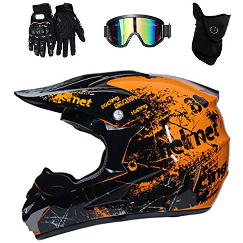Orange Large Off-Road Motorcycle Helmet C1062