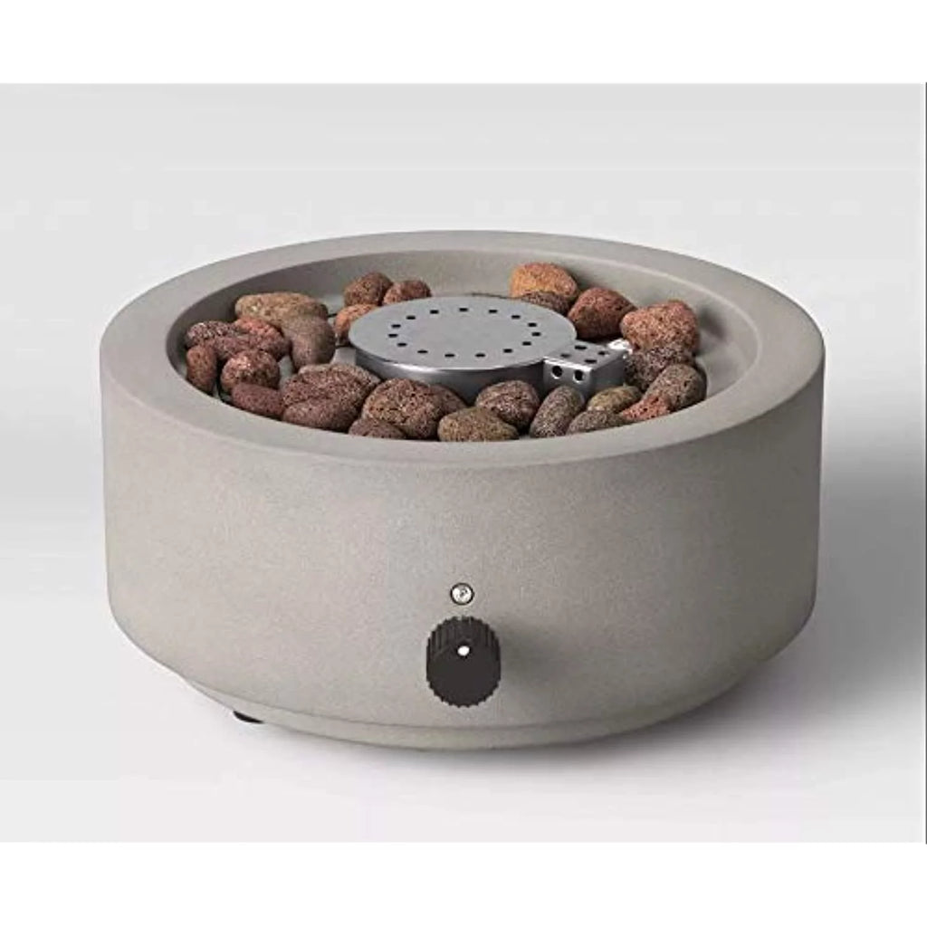 Round Patio Tabletop Fireplace with Umbrella Hole, 10 Inches, Gray U135799