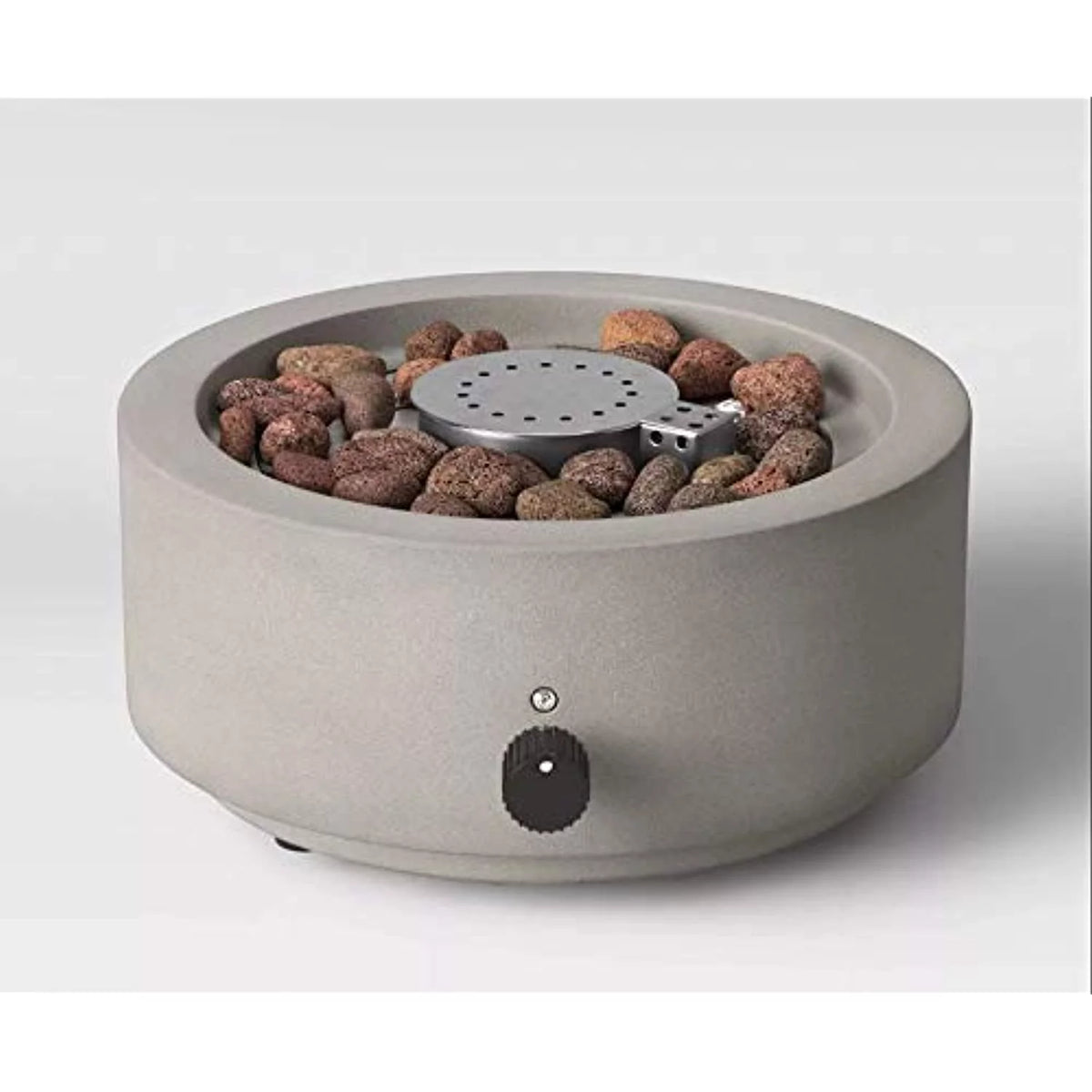Round Patio Tabletop Fireplace with Umbrella Hole, 10 Inches, Gray U135799