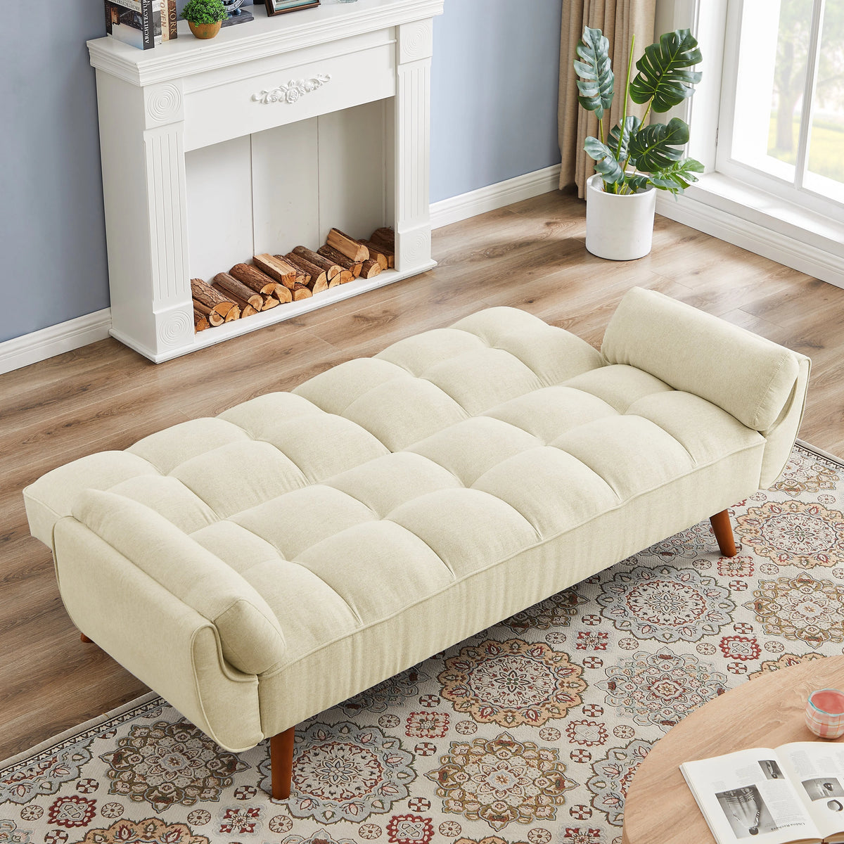 Linen Sofa Adjustable Backrest H903