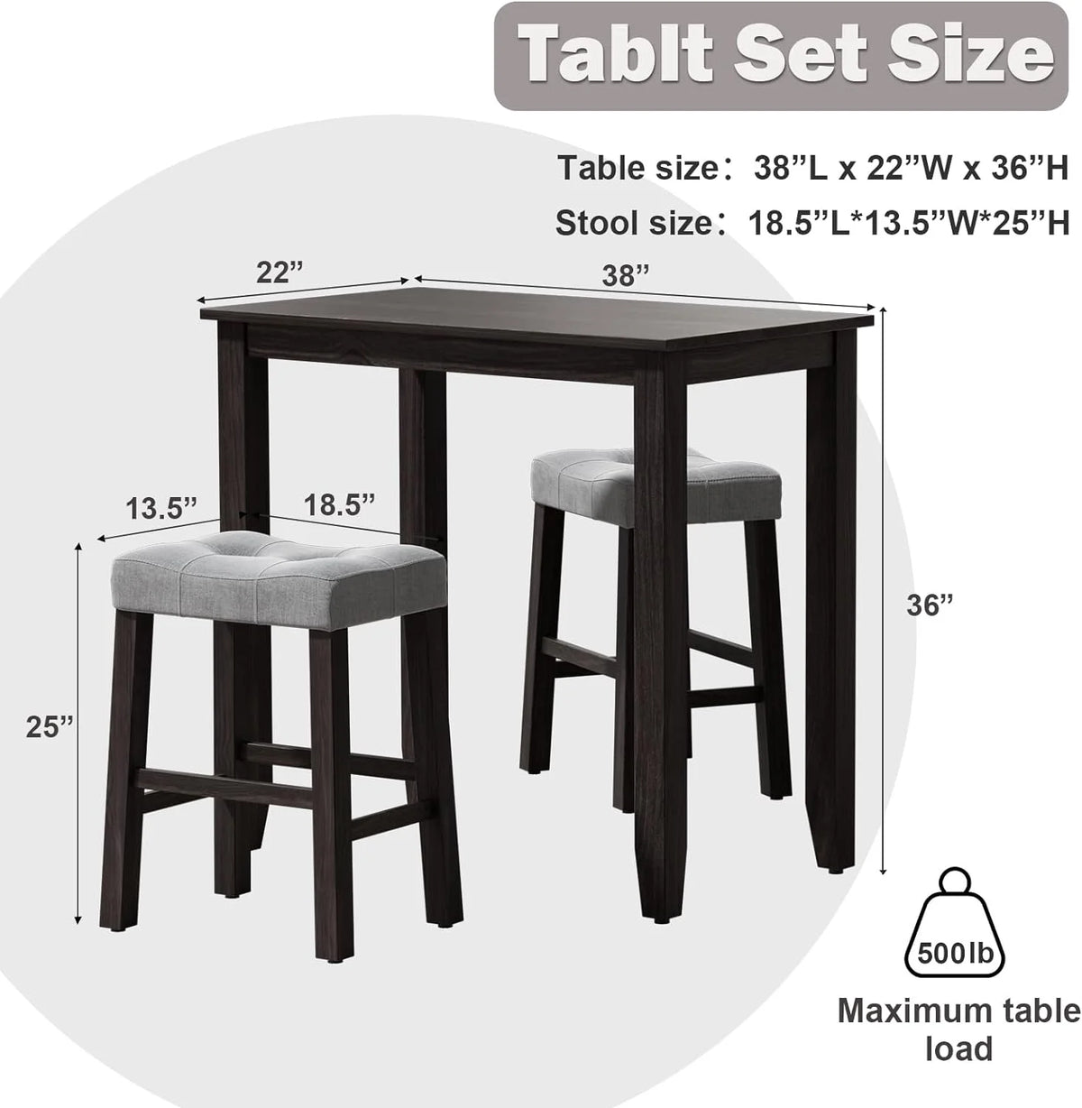 3 Piece Counter Height Dining Table Set with Bench and 2 Stools C581879