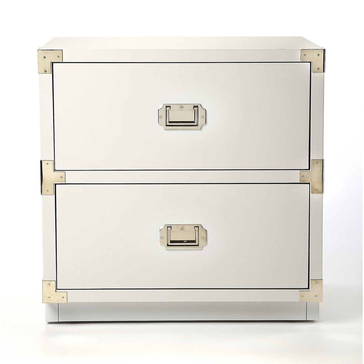 2 Drawer White Campaign Chest R9844