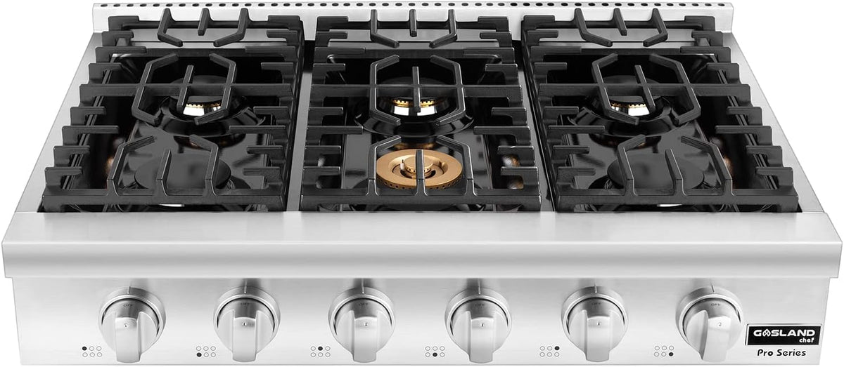 6 Burner Gas Rangetop with Griddle Cast Iron Grates G99238