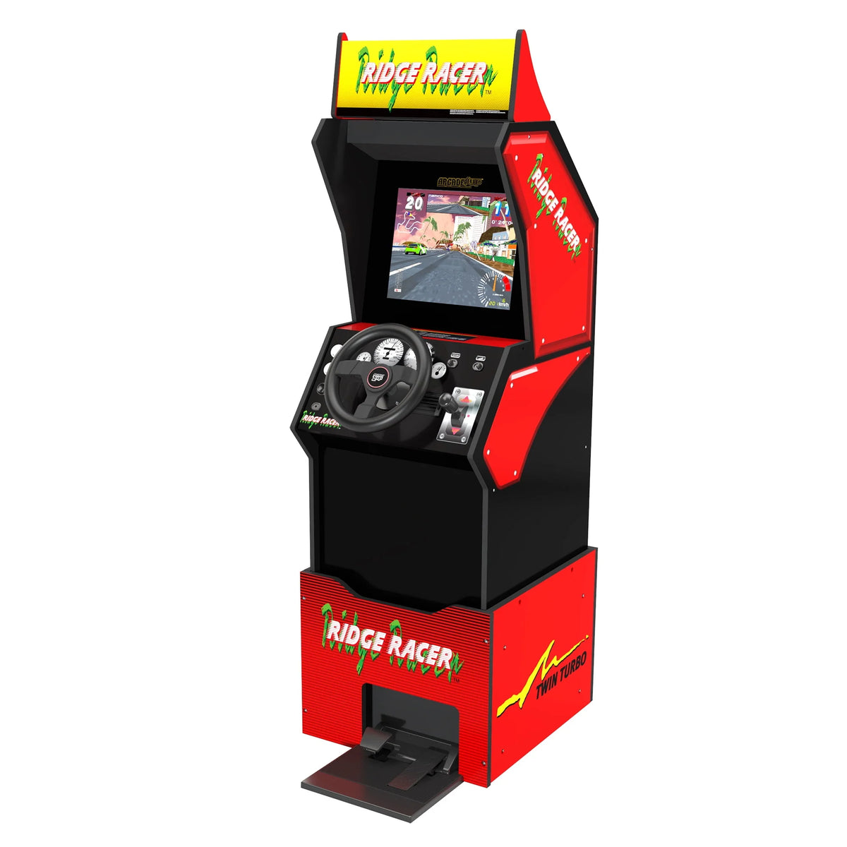 5 Games in 1 Arcade with Rumble Steering Wheel and Lit Marquee M25323