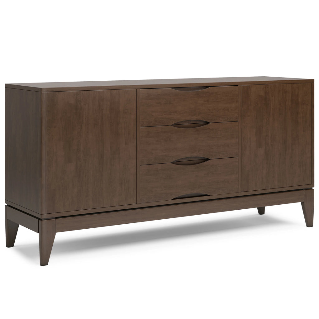 Walnut Brown 60 inch Solid Hardwood Sideboard Buffet V351